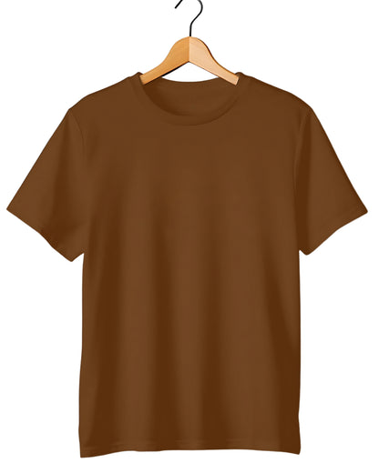 Premium Cotton Round Neck T-Shirt for Men – Brown | Yansa