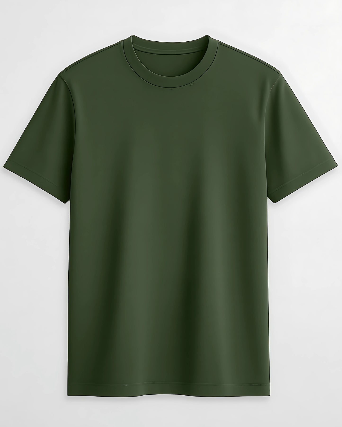 Premium Cotton Round Neck T-Shirt for Men – Olive Green | Yansa