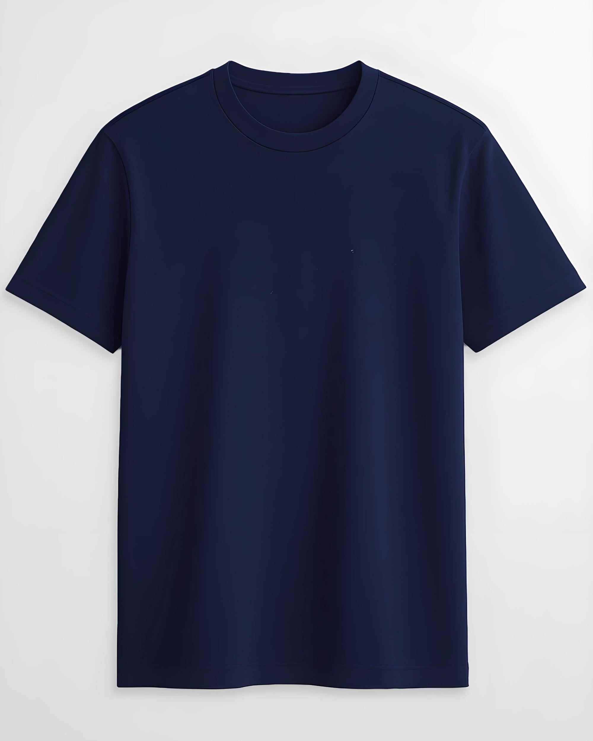Premium Cotton Round Neck T-Shirt for Men – Navy Blue | Yansa