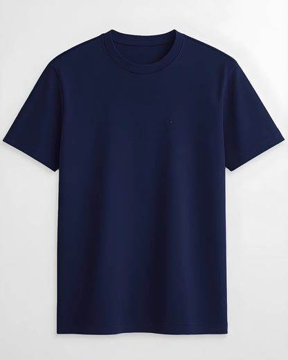Premium Cotton Round Neck T-Shirt for Men – Navy Blue | Yansa