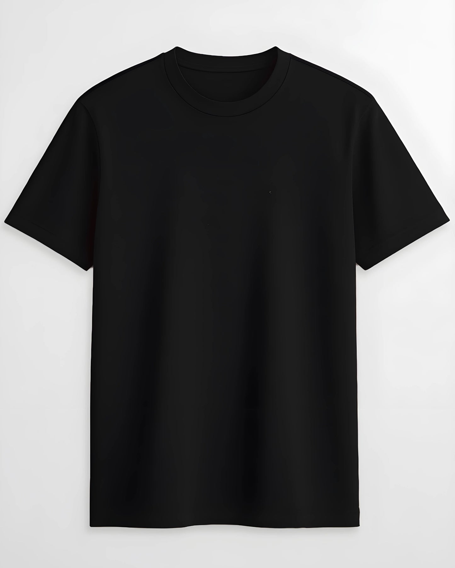 Premium Cotton Round Neck T-Shirt for Men – Black | Yansa