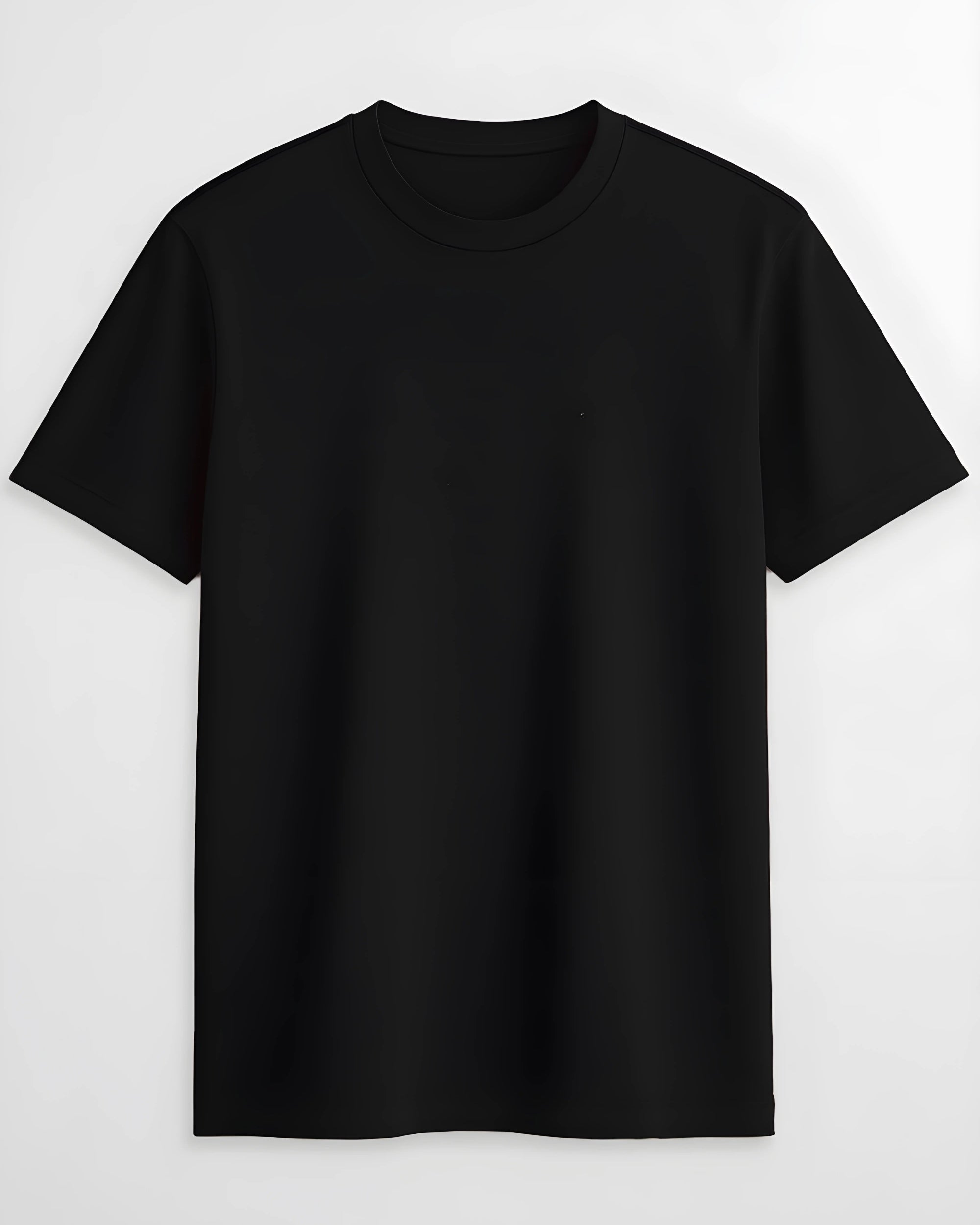 Premium Cotton Round Neck T-Shirt for Men – Black | Yansa