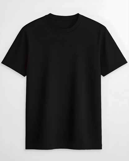 Premium Cotton Round Neck T-Shirt for Men – Black | Yansa