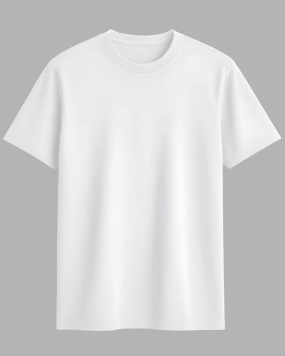 Premium Cotton Round Neck T-Shirt for Men – White | Yansa