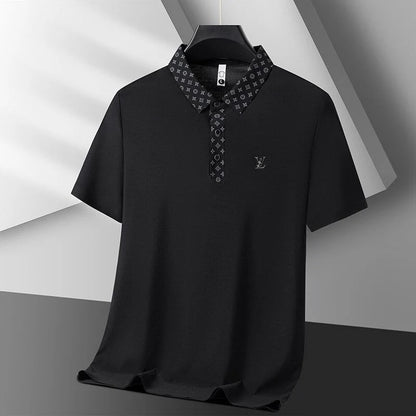 Monogram Accent Luxury White Polo T-Shirt