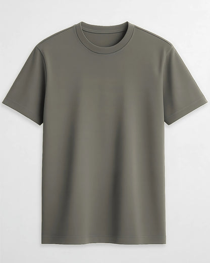 Premium Cotton Round Neck T-Shirt for Men – Grey | Yansa