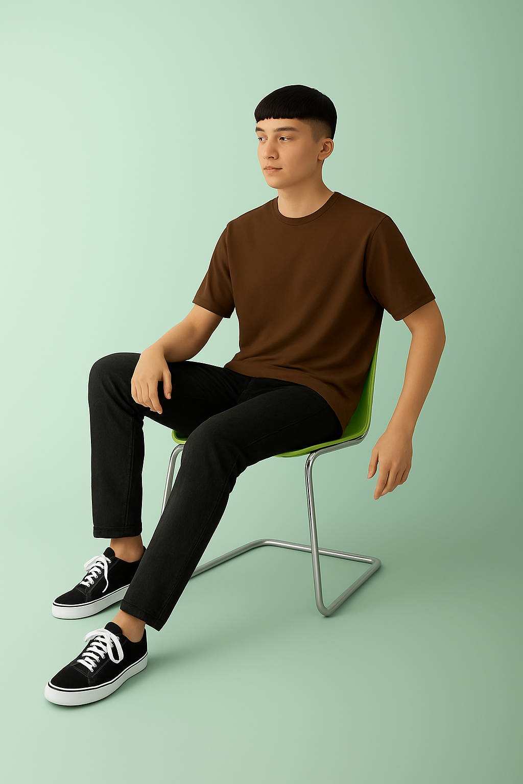 Premium Cotton Round Neck T-Shirt for Men – Brown | Yansa