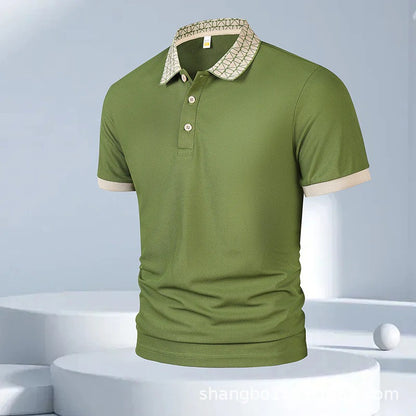 Geometric Crest Collar Polo T-Shirt – Elevate Your Everyday Style