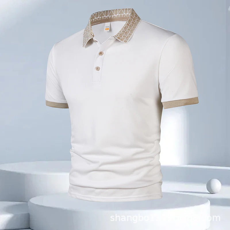Geometric Crest Collar Polo T-Shirt – Elevate Your Everyday Style