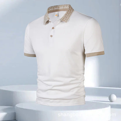 Geometric Crest Collar Polo T-Shirt – Elevate Your Everyday Style