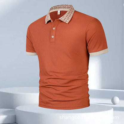 Geometric Crest Collar Polo T-Shirt – Elevate Your Everyday Style
