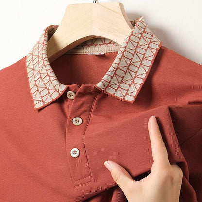 Geometric Crest Collar Polo T-Shirt – Elevate Your Everyday Style