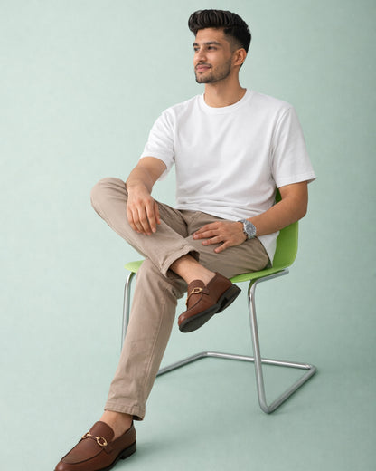 Premium Cotton Round Neck T-Shirt for Men – White | Yansa